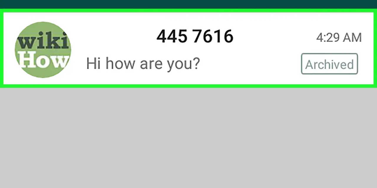 WhatsApp: Archivierte Chats mit WikiHow-Logo und Nachricht.